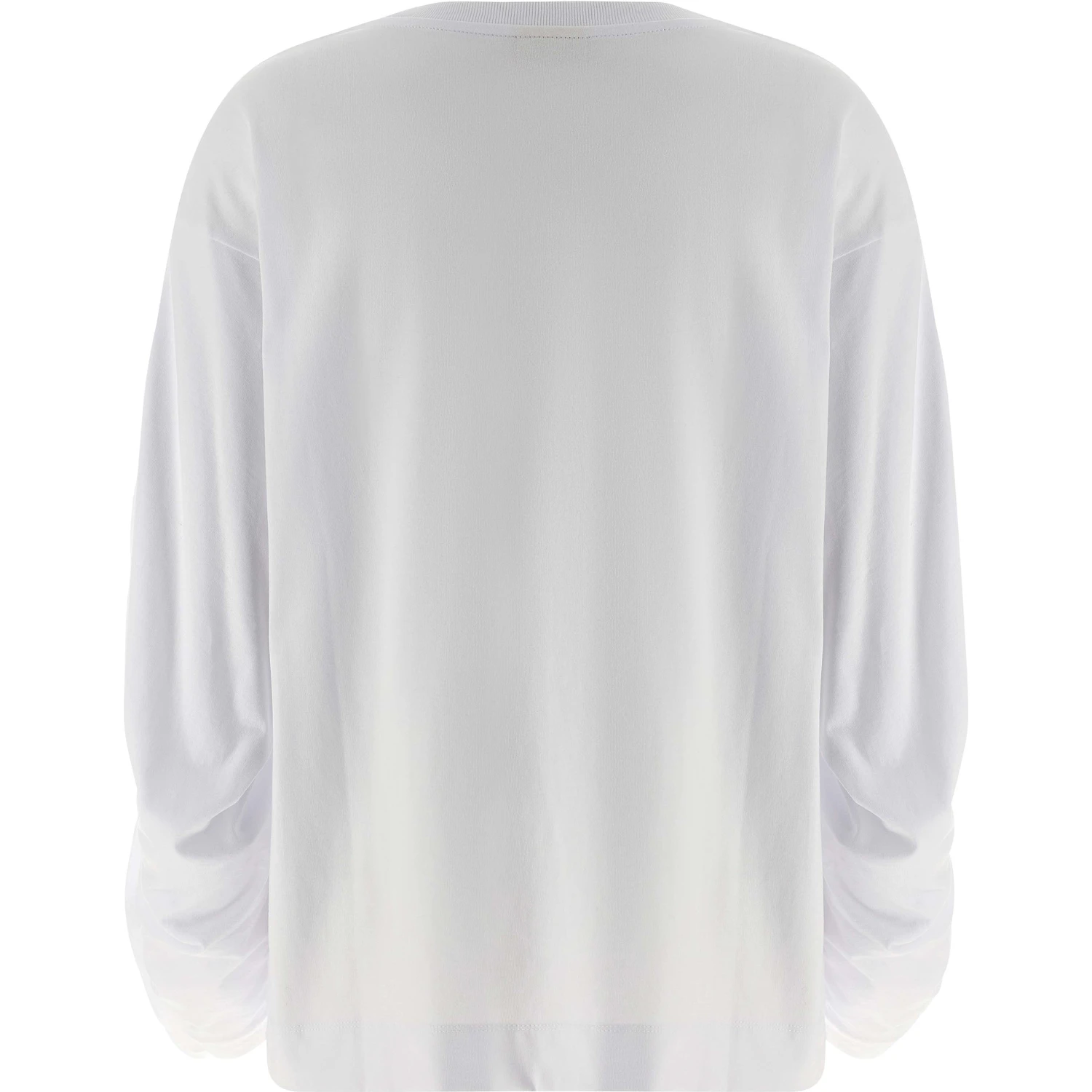 White Cotton Long Sleeve T-Shirt