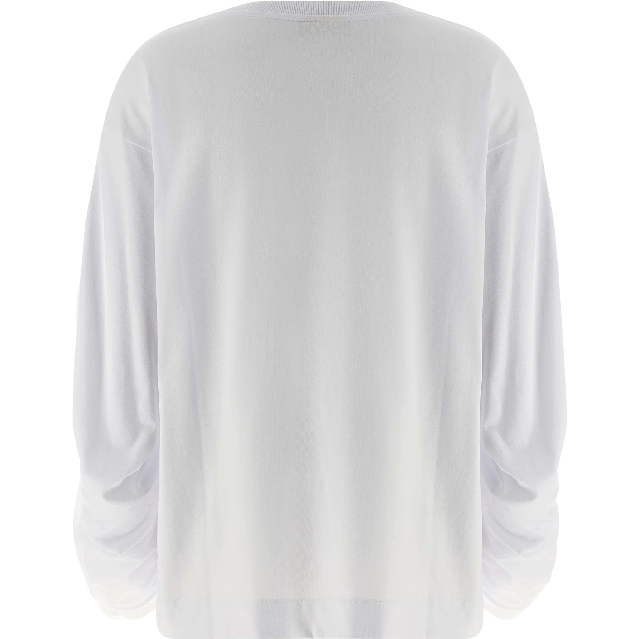 White Cotton Long Sleeve T-Shirt