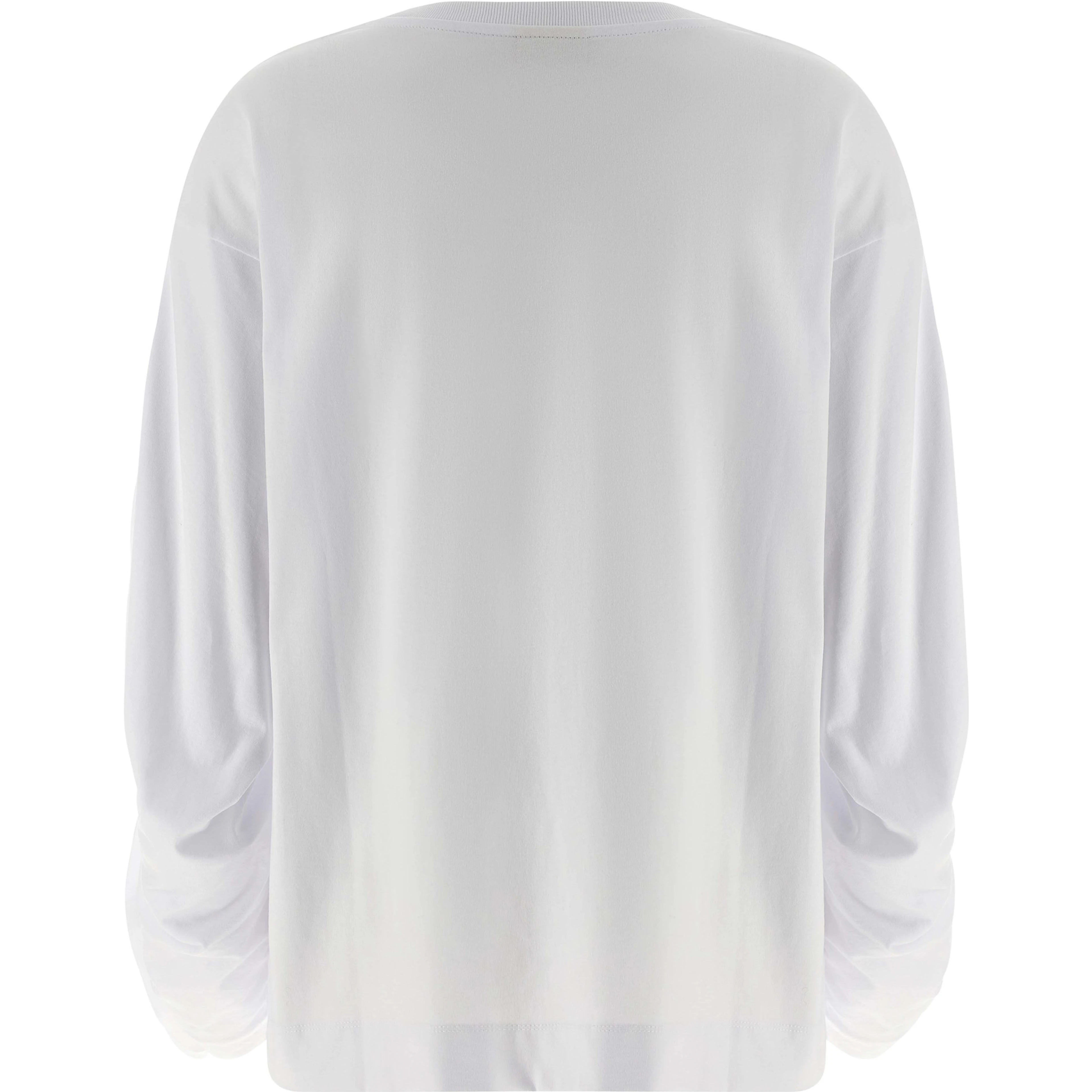 White Cotton Long Sleeve T-Shirt