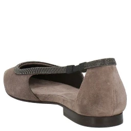 Gray Leather Ballet Flats
