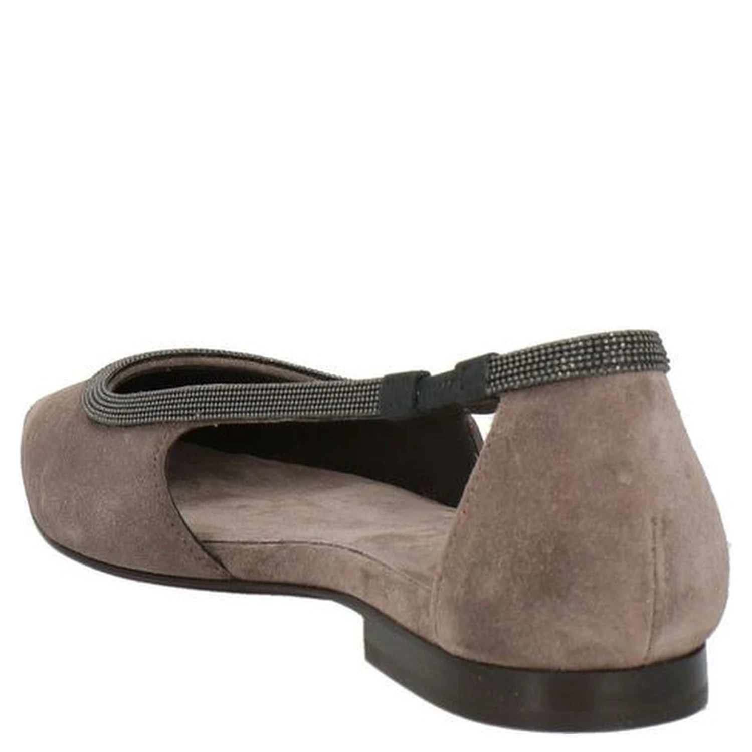 Gray Leather Ballet Flats