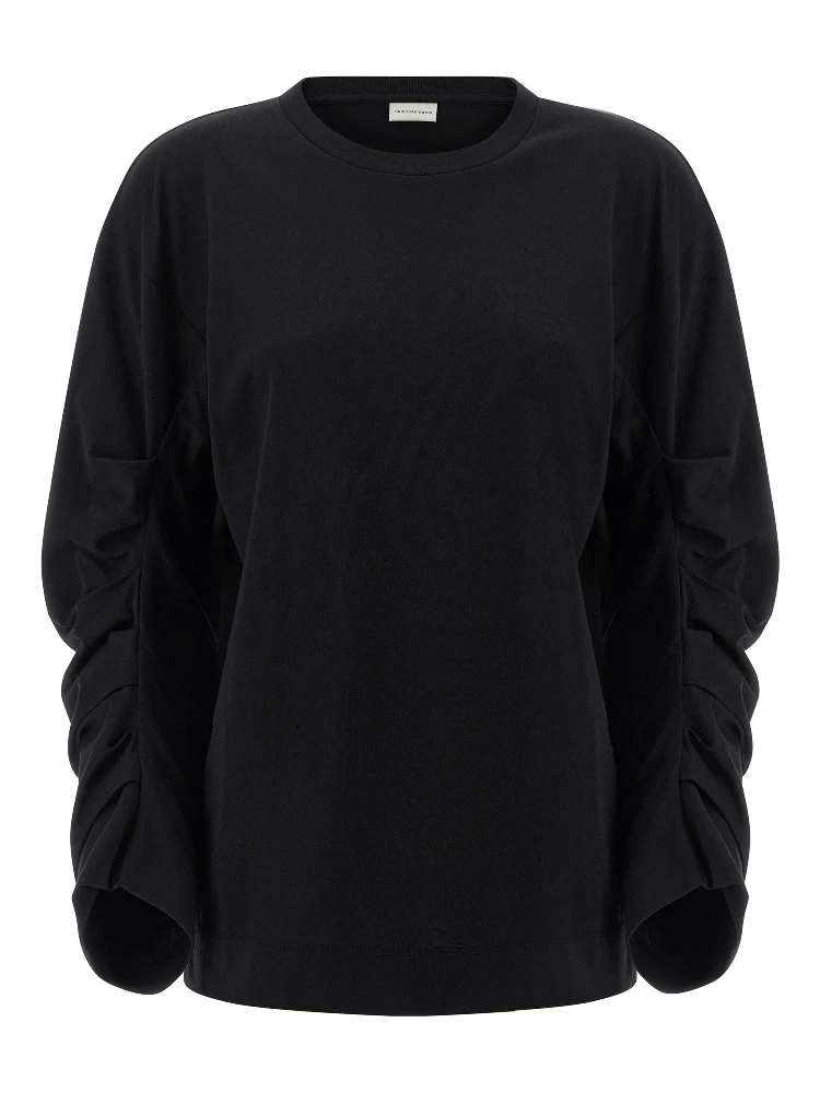 Black Cotton Long Sleeve T-Shirt