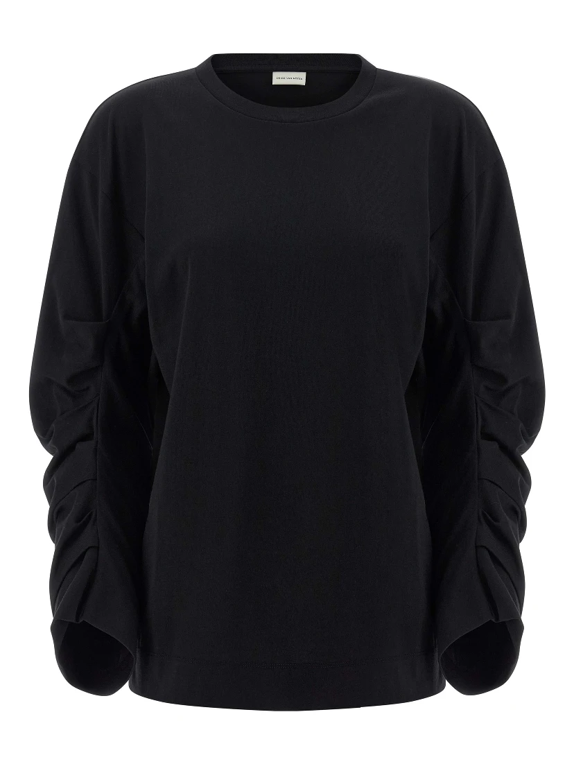 Black Cotton Long Sleeve T-Shirt