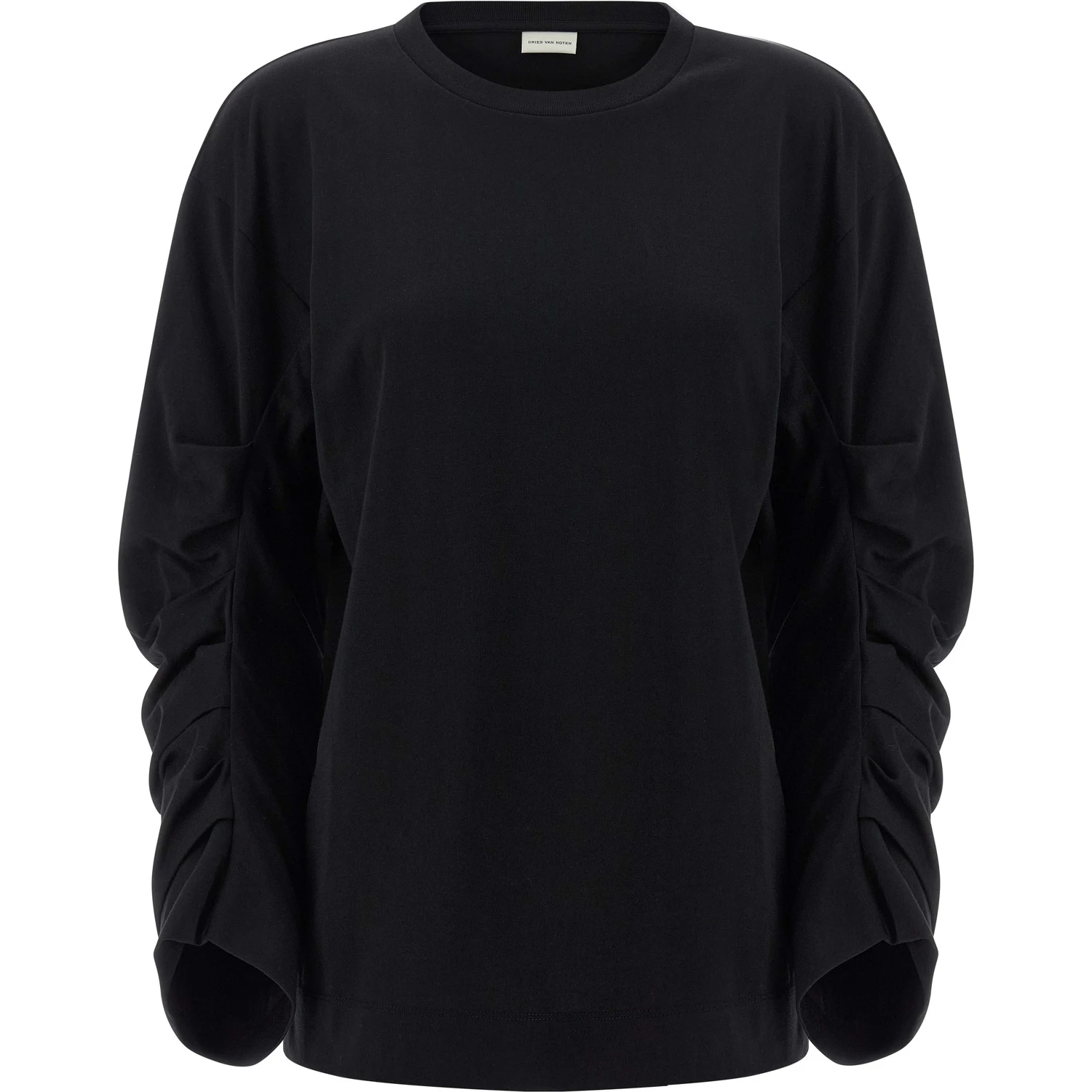 Black Cotton Long Sleeve T-Shirt