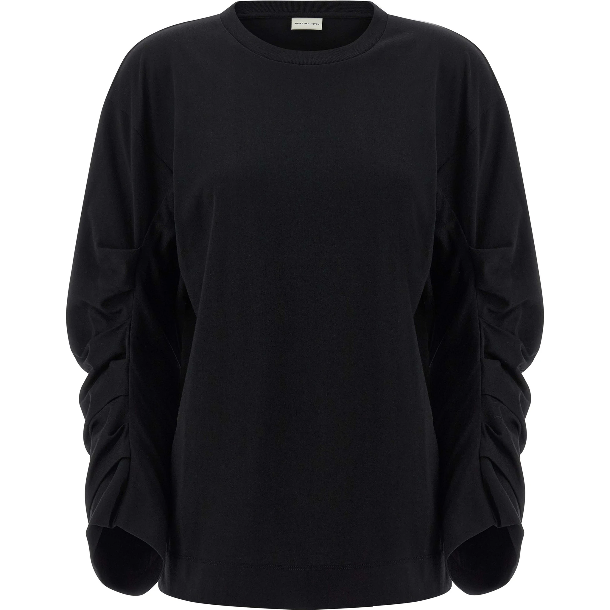Black Cotton Long Sleeve T-Shirt