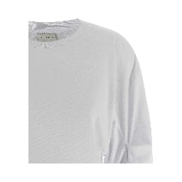 White Cotton Long Sleeve T-Shirt