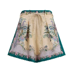 Multicolor Linen Bermuda Shorts