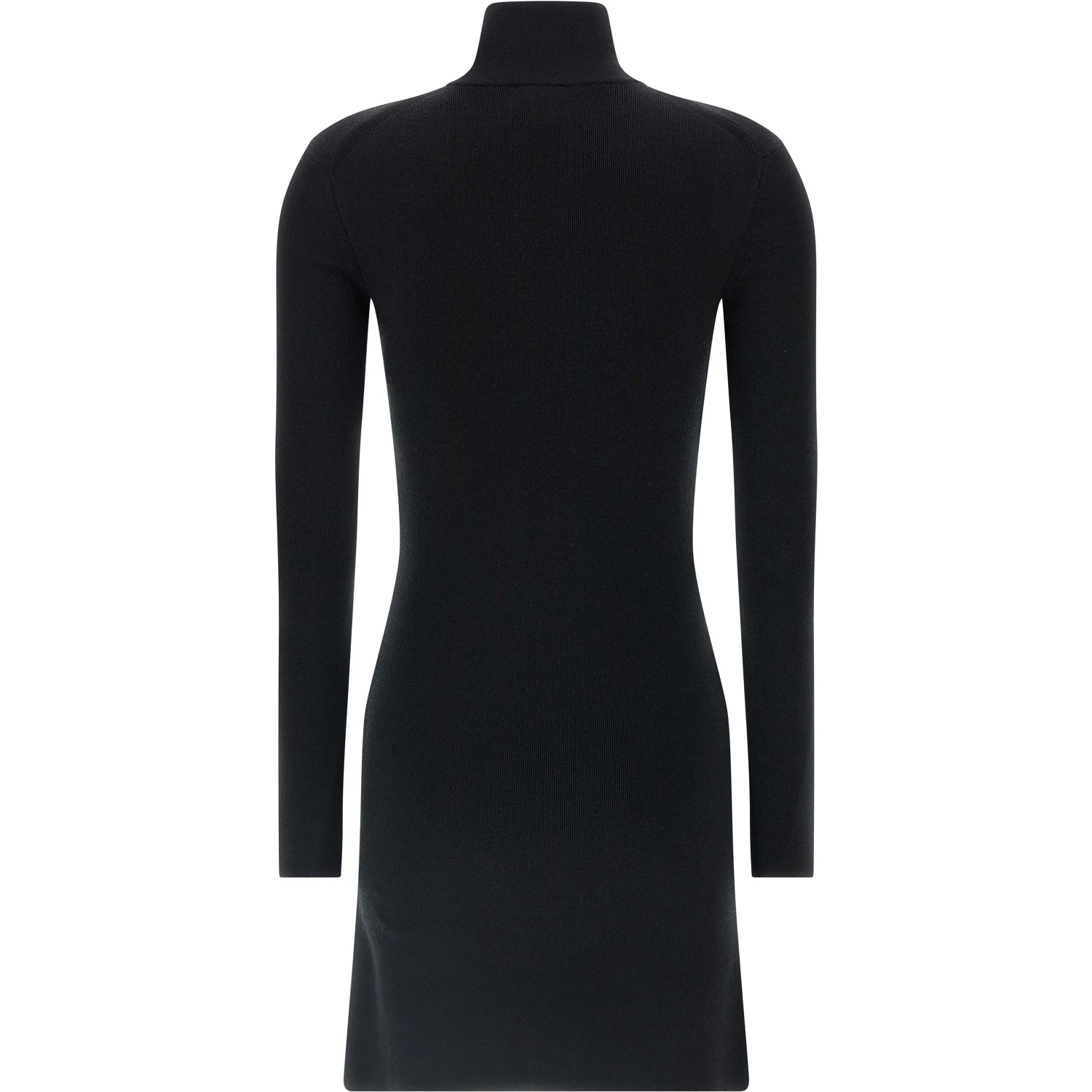 Black Merino Wool Short Dress