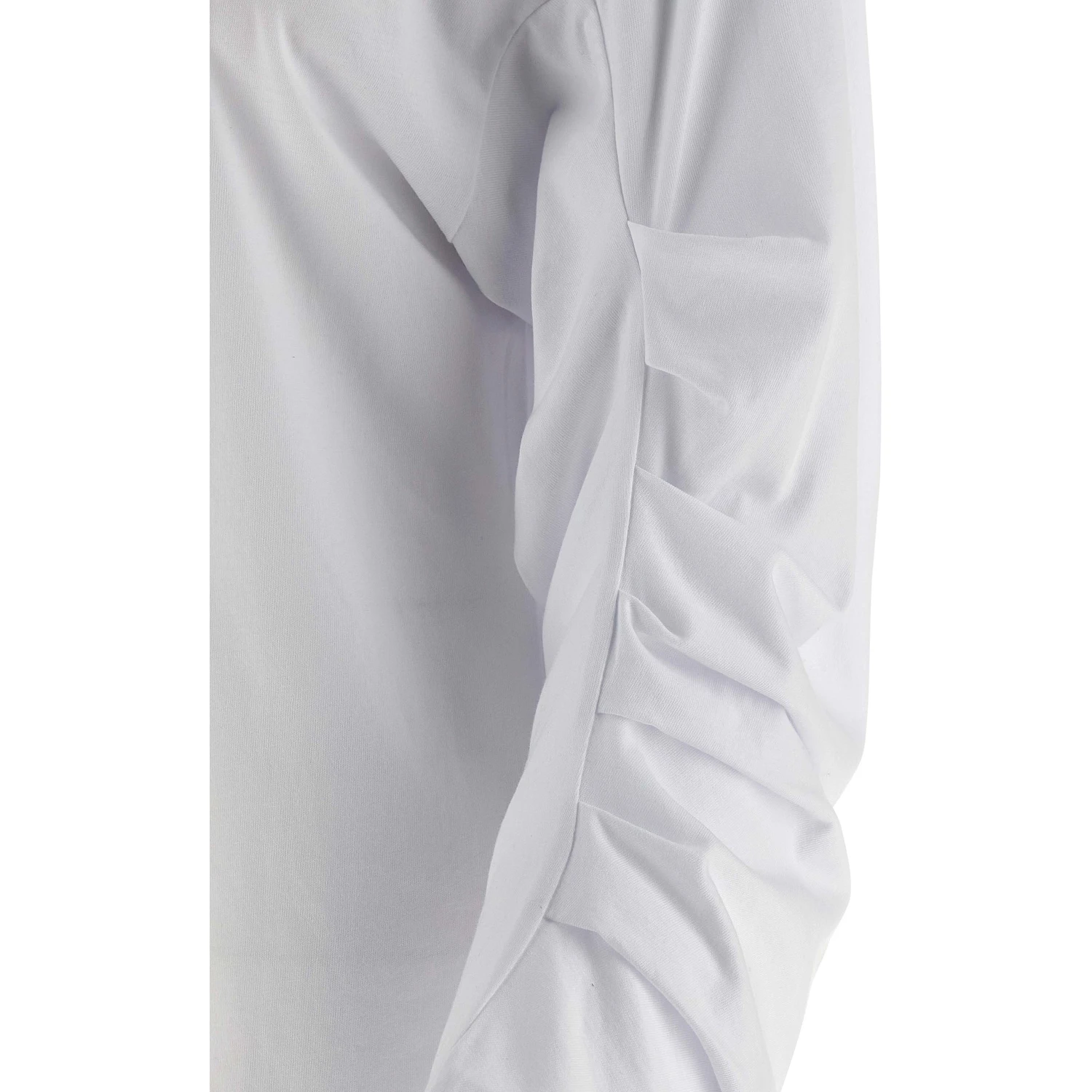 White Cotton Long Sleeve T-Shirt