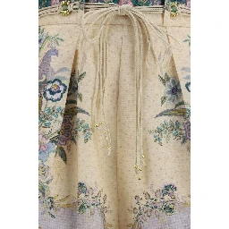 Multicolor Linen Bermuda Shorts