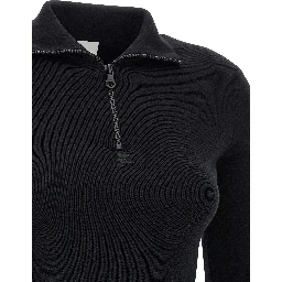 Black Merino Wool Short Dress