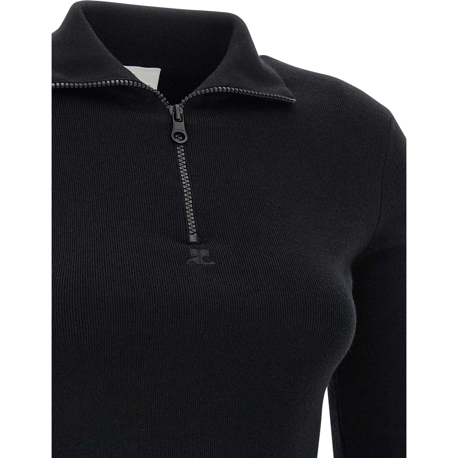 Black Merino Wool Short Dress