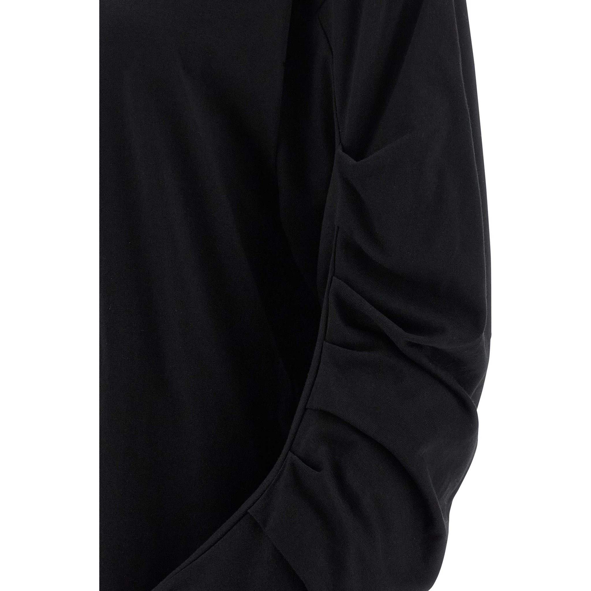 Black Cotton Long Sleeve T-Shirt