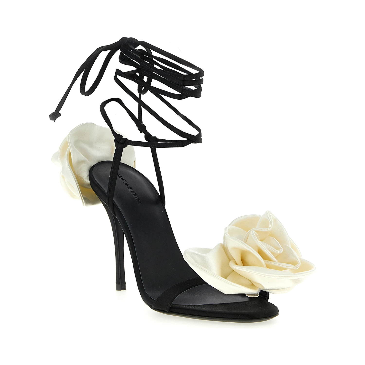 Bicolor Viscose Stiletto Heel Sandals