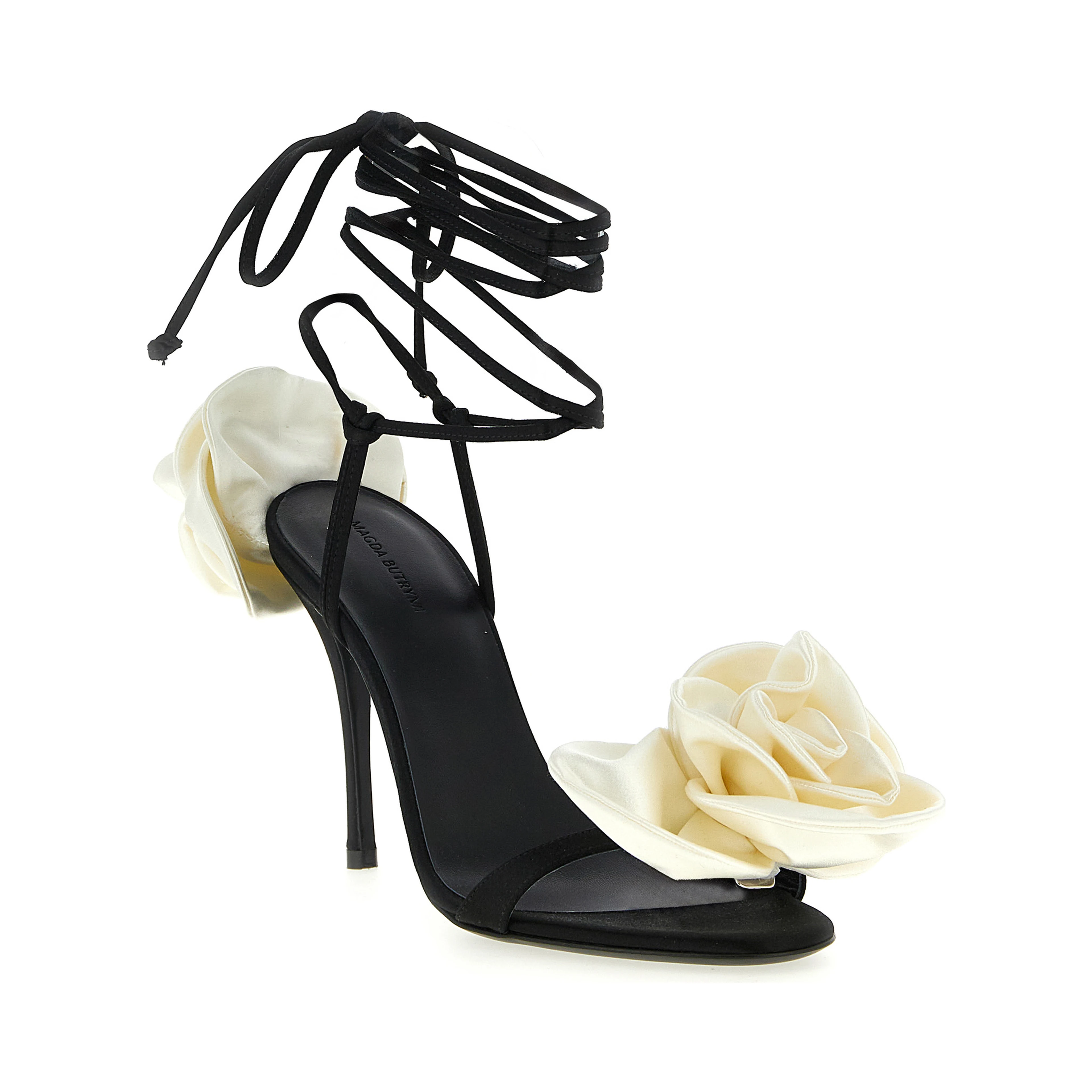 Bicolor Viscose Stiletto Heel Sandals