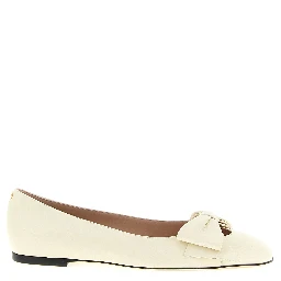White Leather Ballet Flats