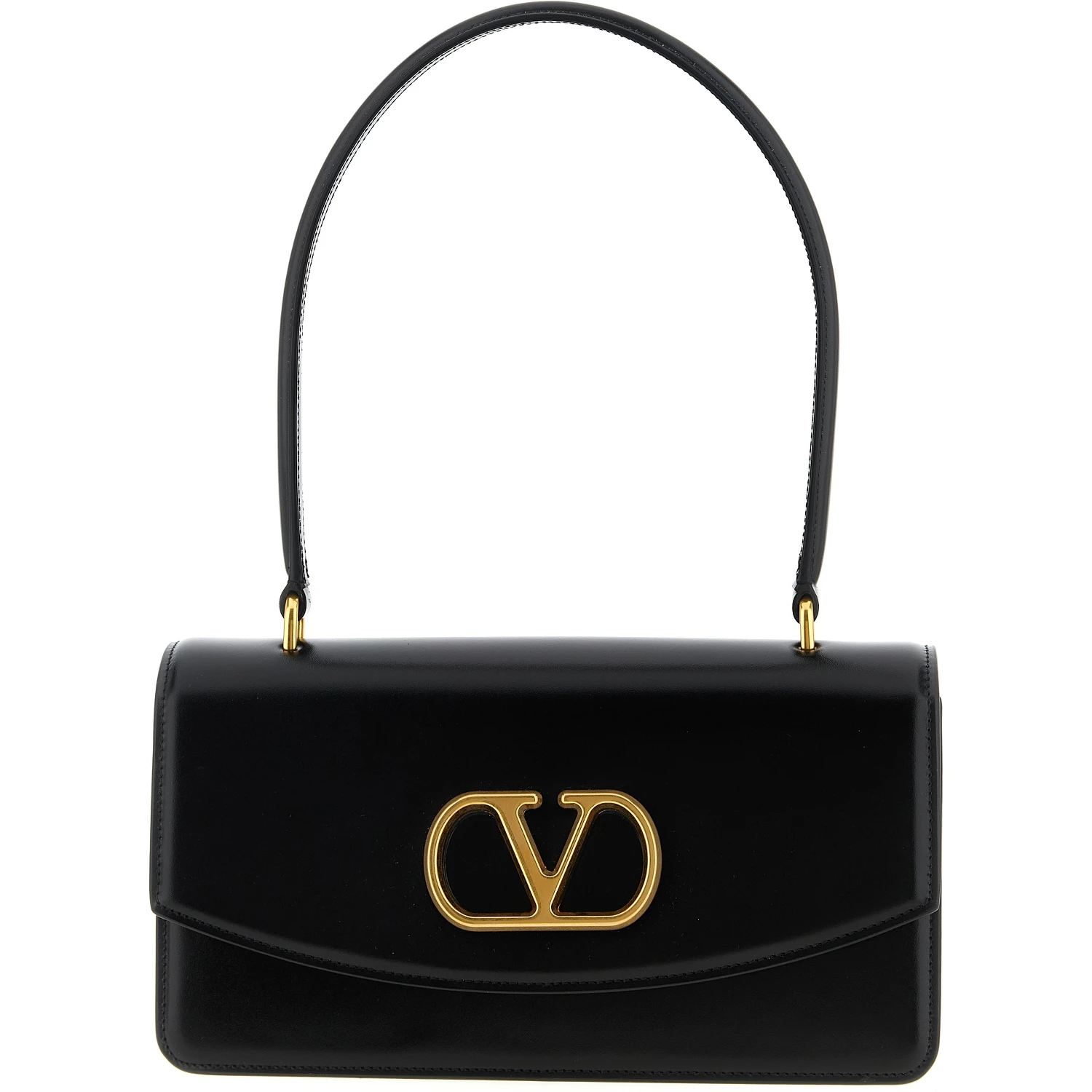 Black Calfskin Shoulder Bag
