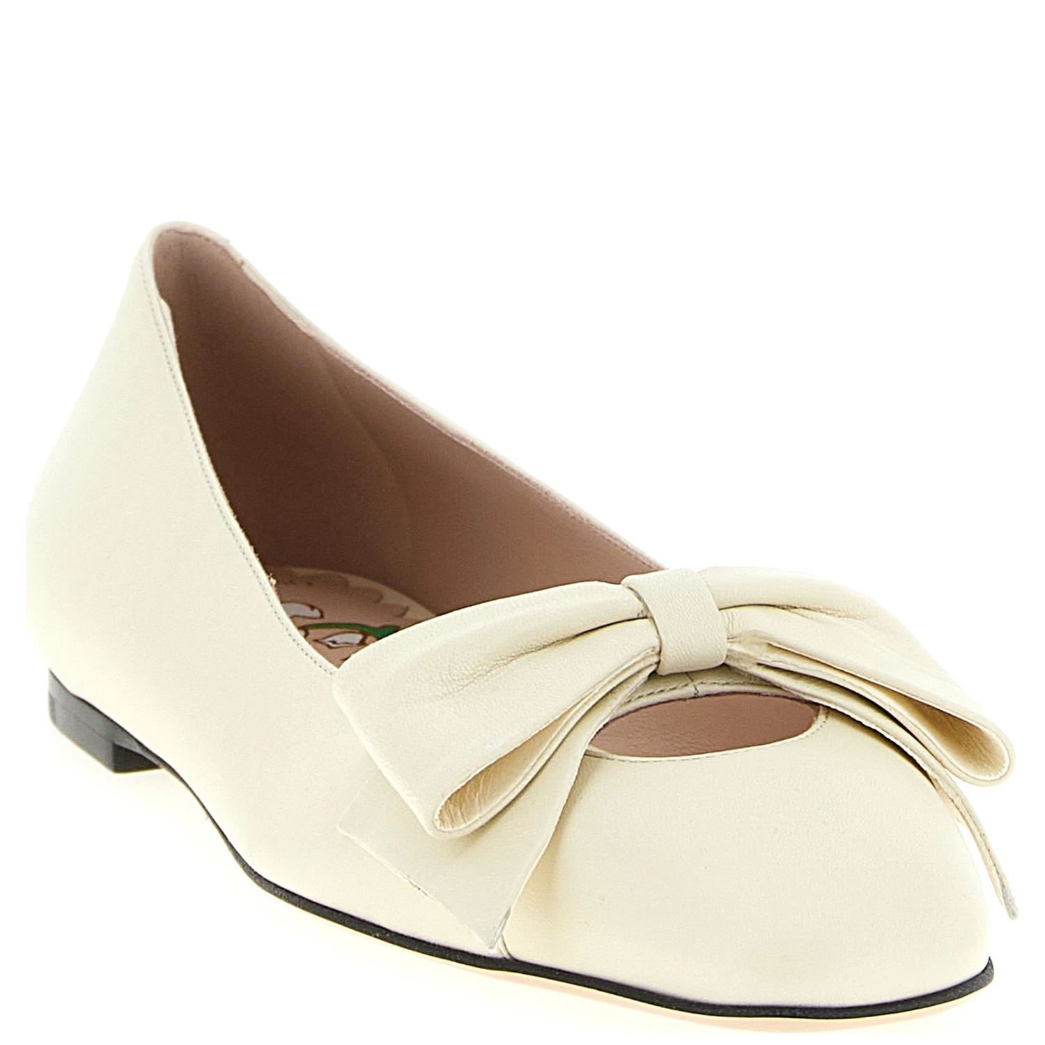 White Leather Ballet Flats