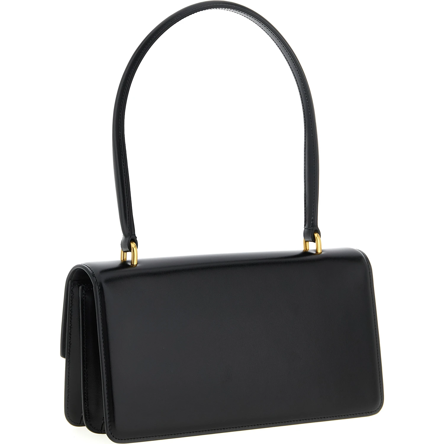 Black Calfskin Shoulder Bag