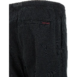 Black Cotton Casual Pants