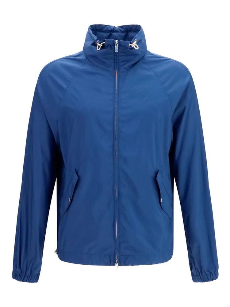Blue Polyester Shell Jacket