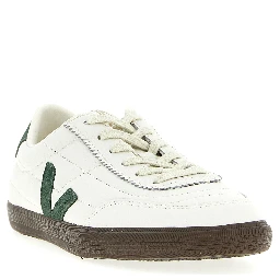 Bicolor Genuine Leather Low Top Sneakers