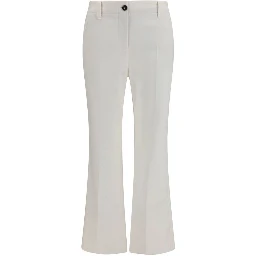 White Cotton Flared Pants