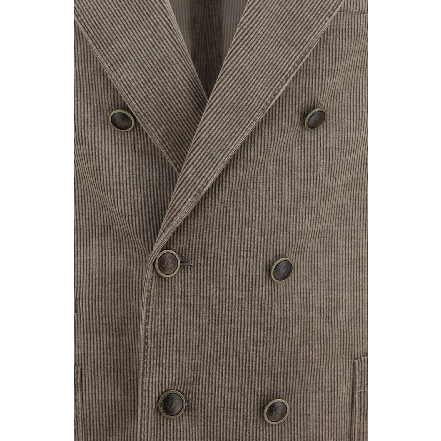 Gray Cotton Full-Length Jacket