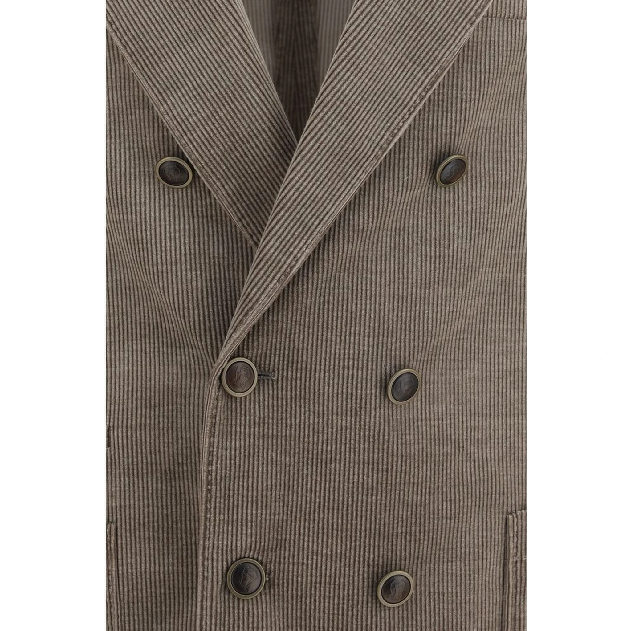 Gray Cotton Full-Length Jacket