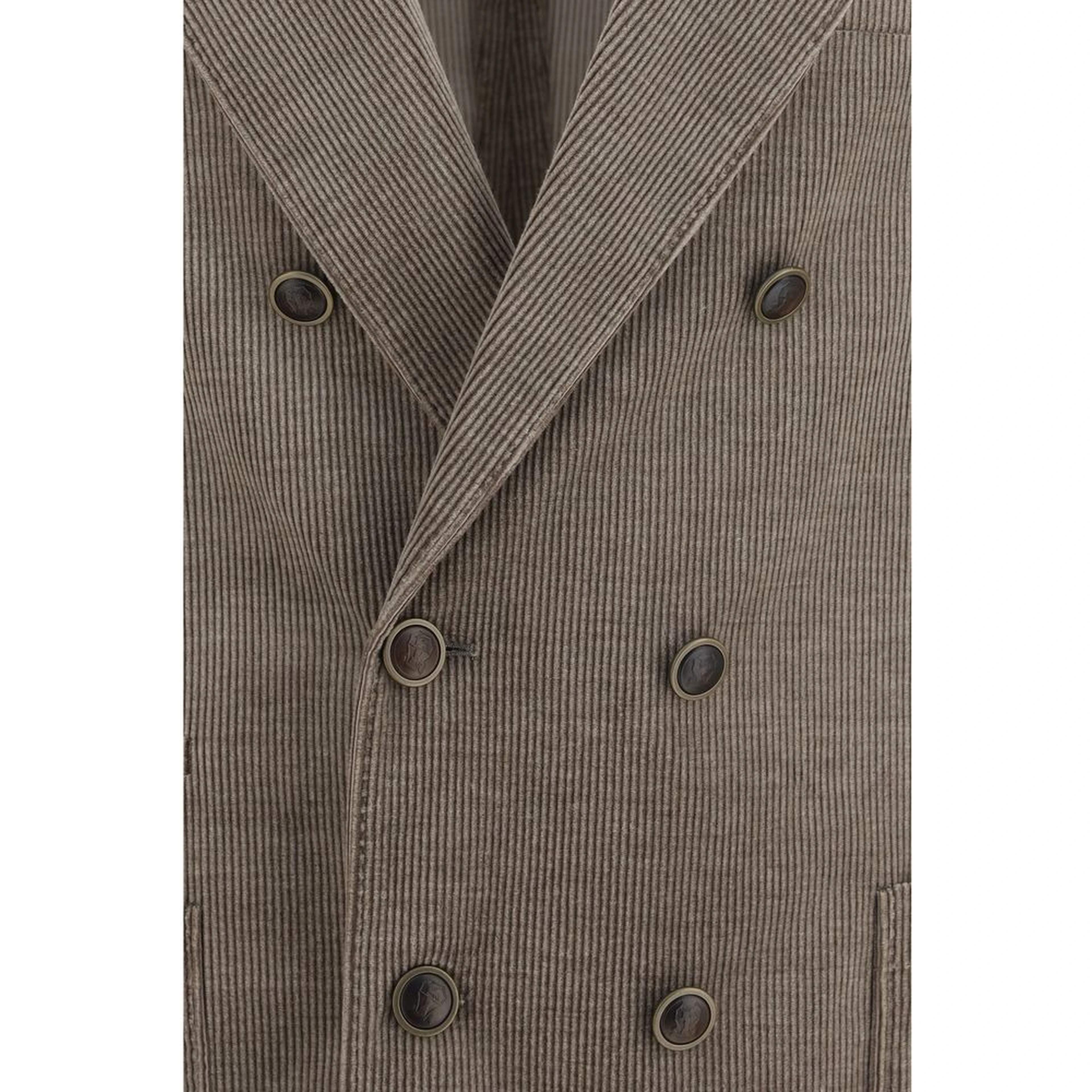Gray Cotton Full-Length Jacket