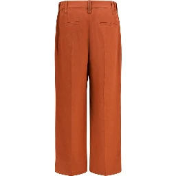 Brown Viscose Casual Pants