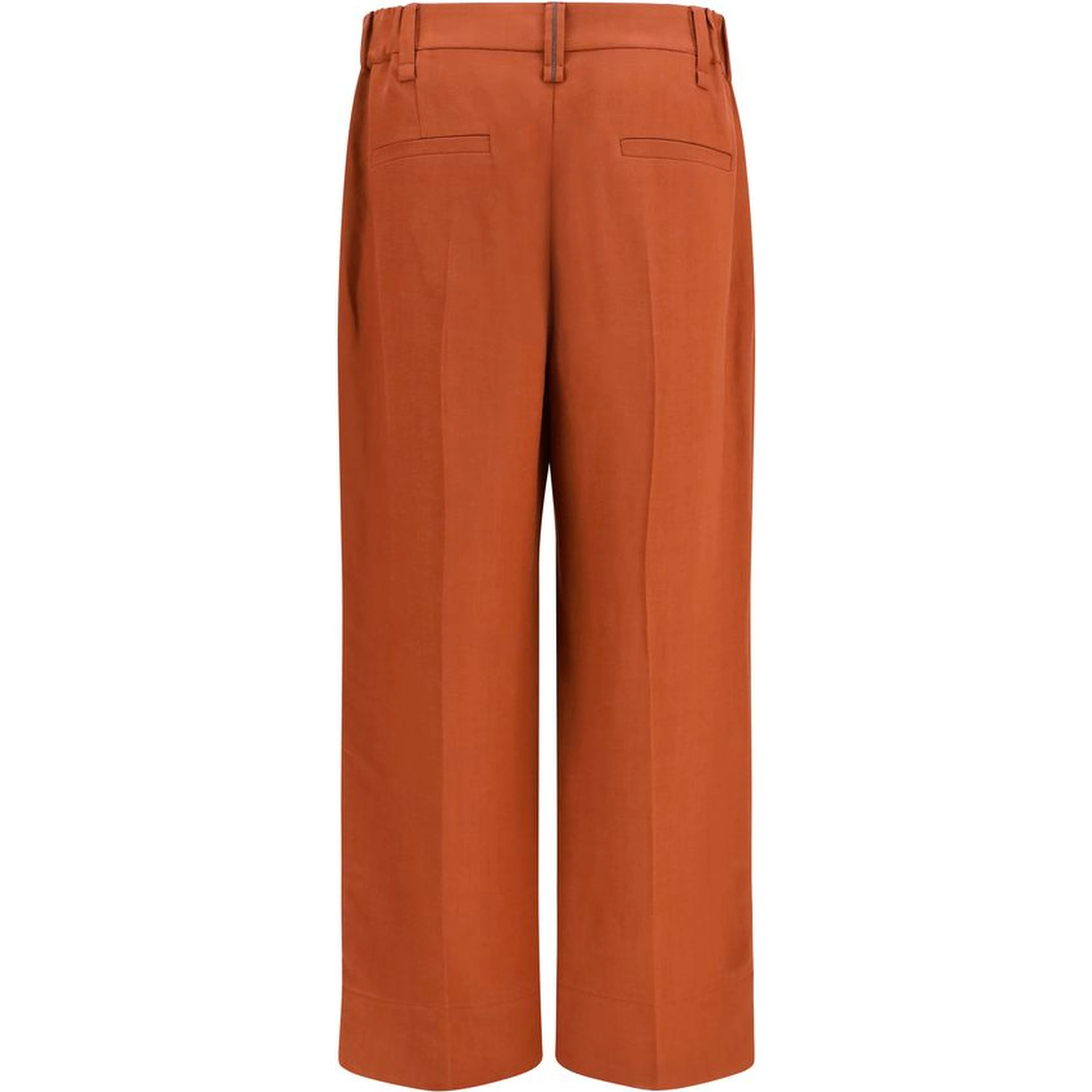Brown Viscose Casual Pants