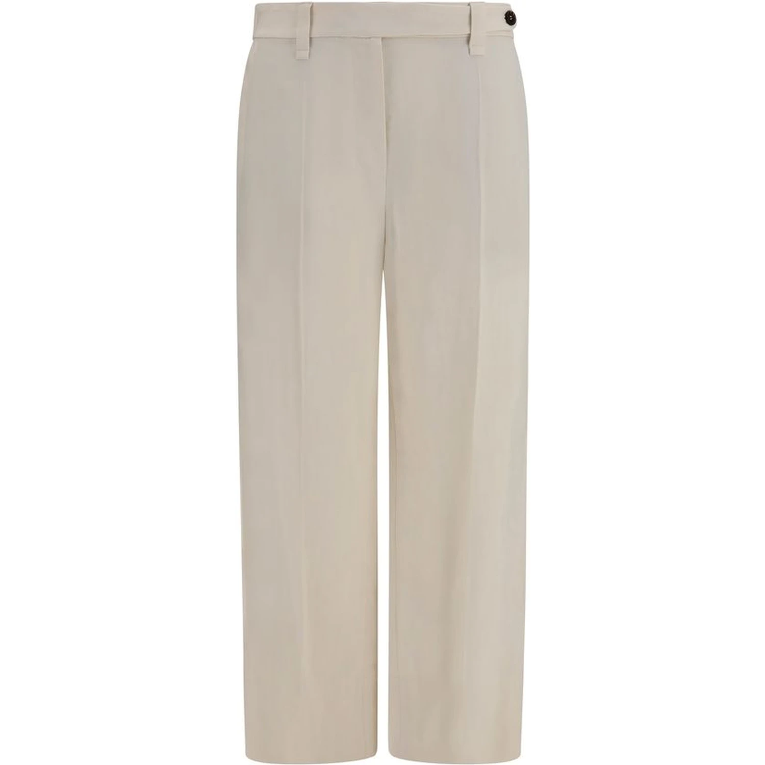 Beige Viscose Casual Pants