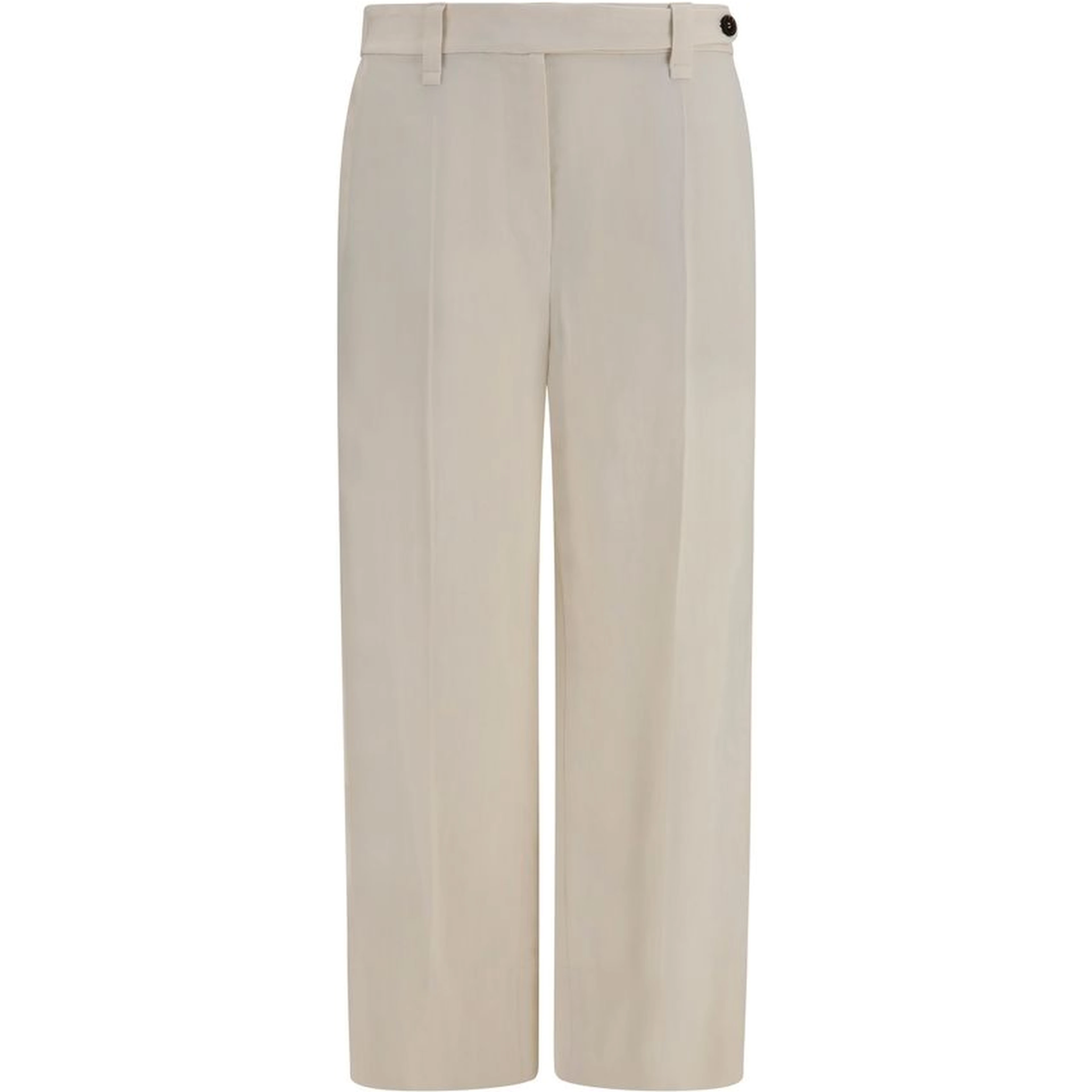 Beige Viscose Casual Pants
