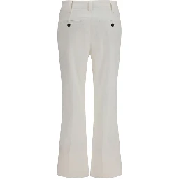 White Cotton Flared Pants