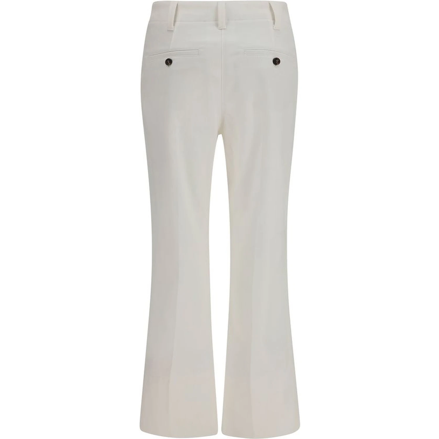 White Cotton Flared Pants