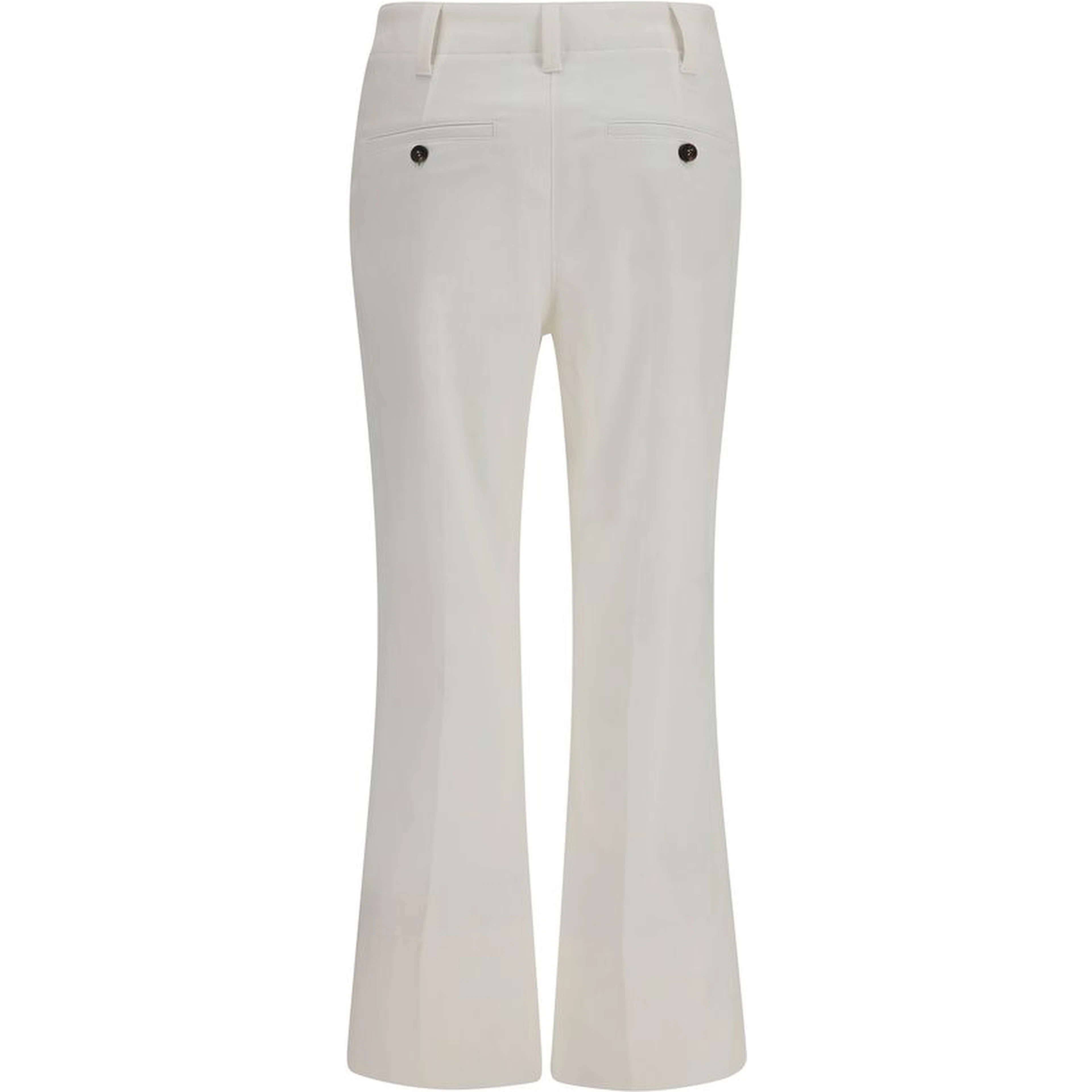 White Cotton Flared Pants