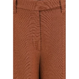Brown Viscose Casual Pants