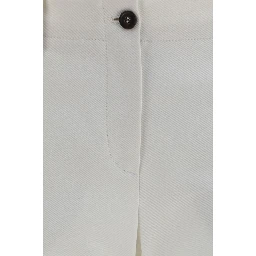 White Cotton Flared Pants