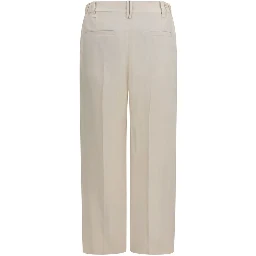 Beige Viscose Casual Pants