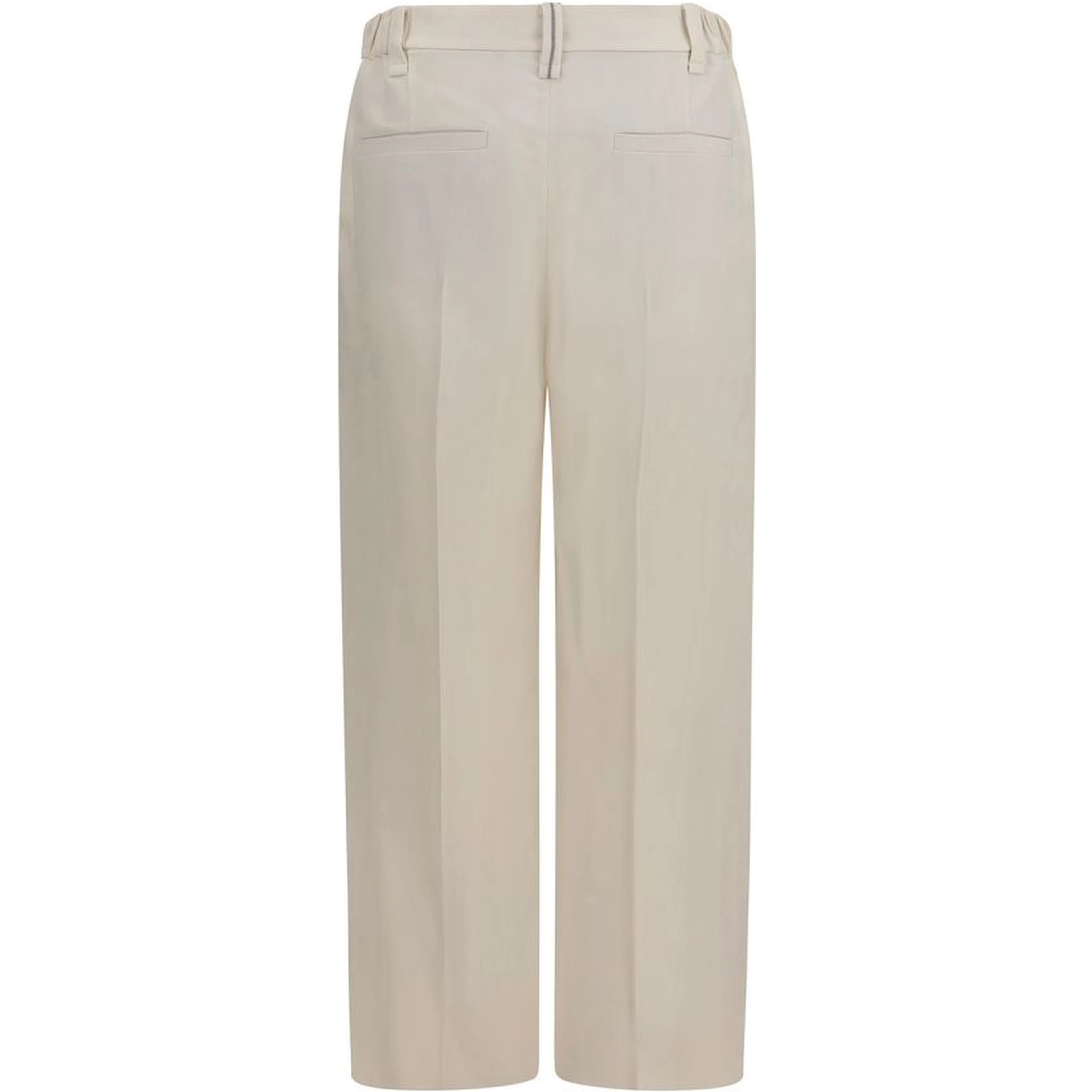 Beige Viscose Casual Pants