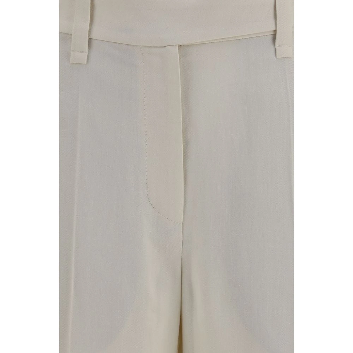 Beige Viscose Casual Pants