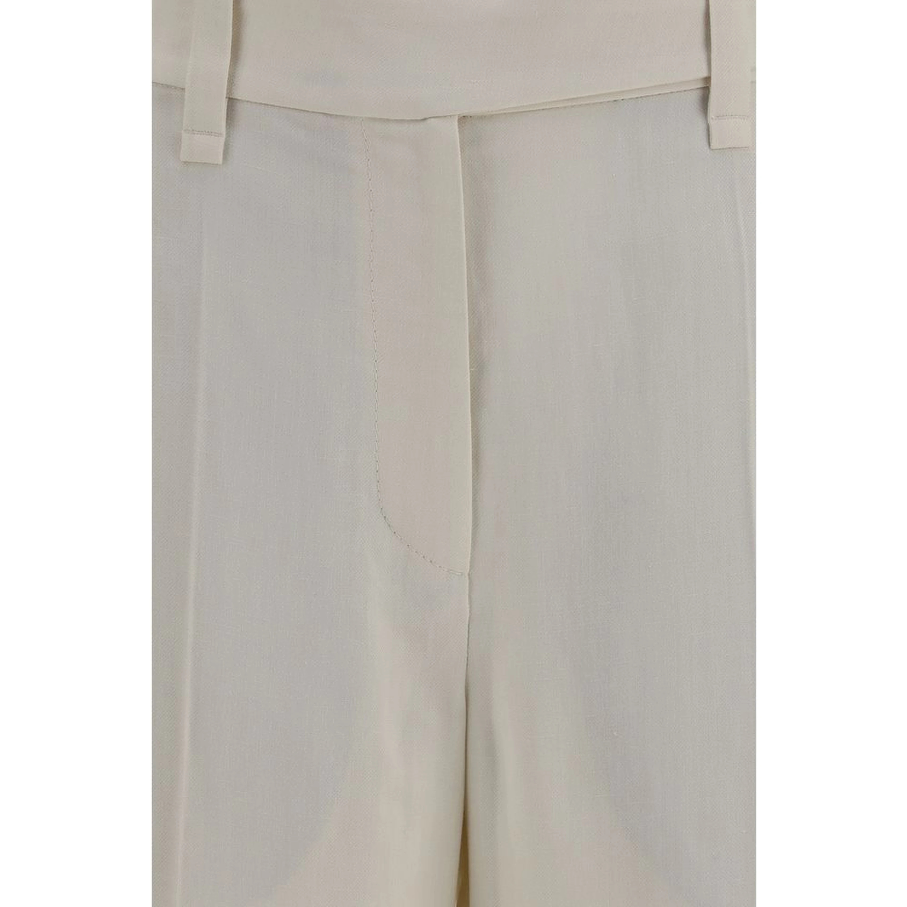 Beige Viscose Casual Pants