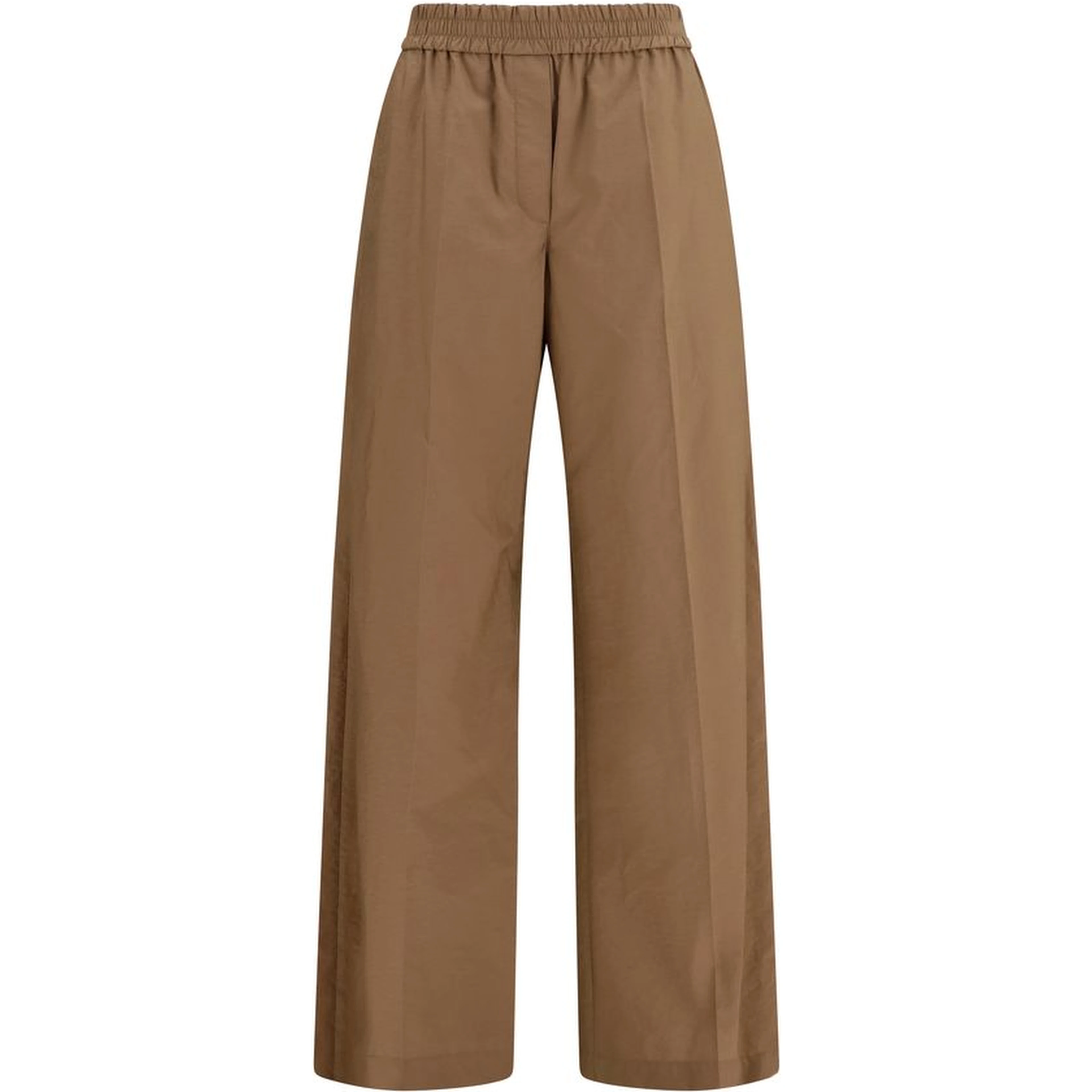 Brown Cotton Casual Pants