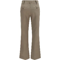 Brown Cotton Flared Pants