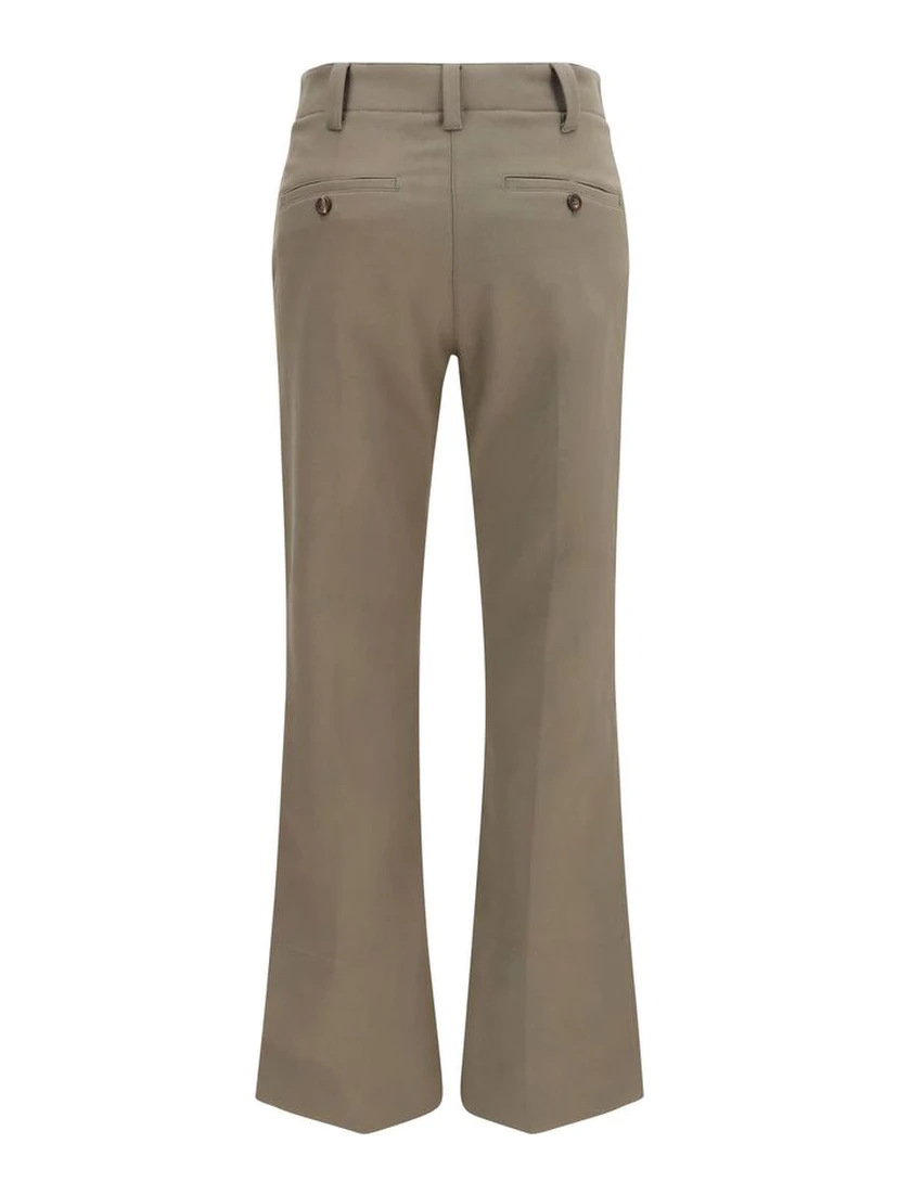 Brown Cotton Flared Pants