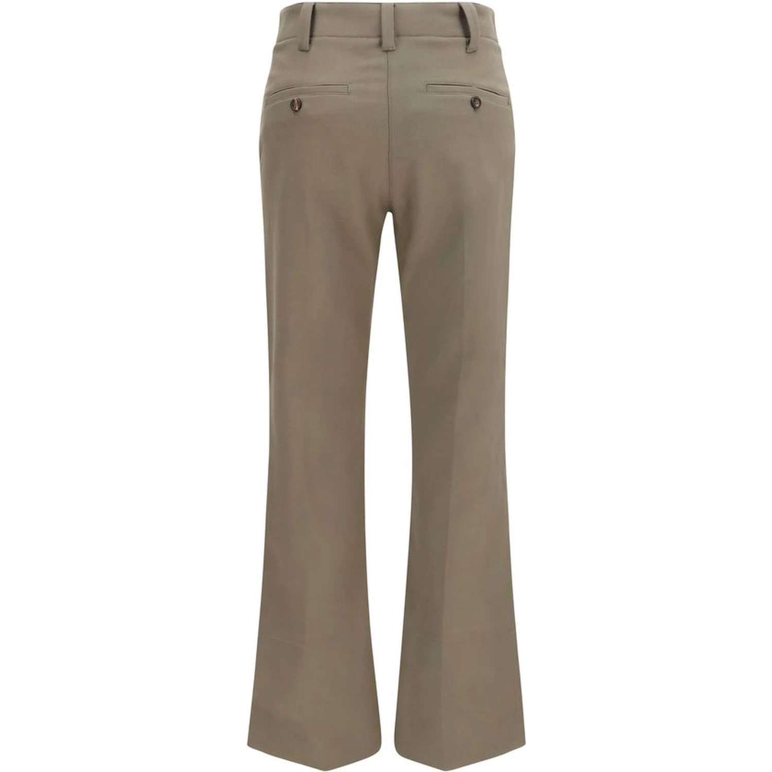 Brown Cotton Flared Pants