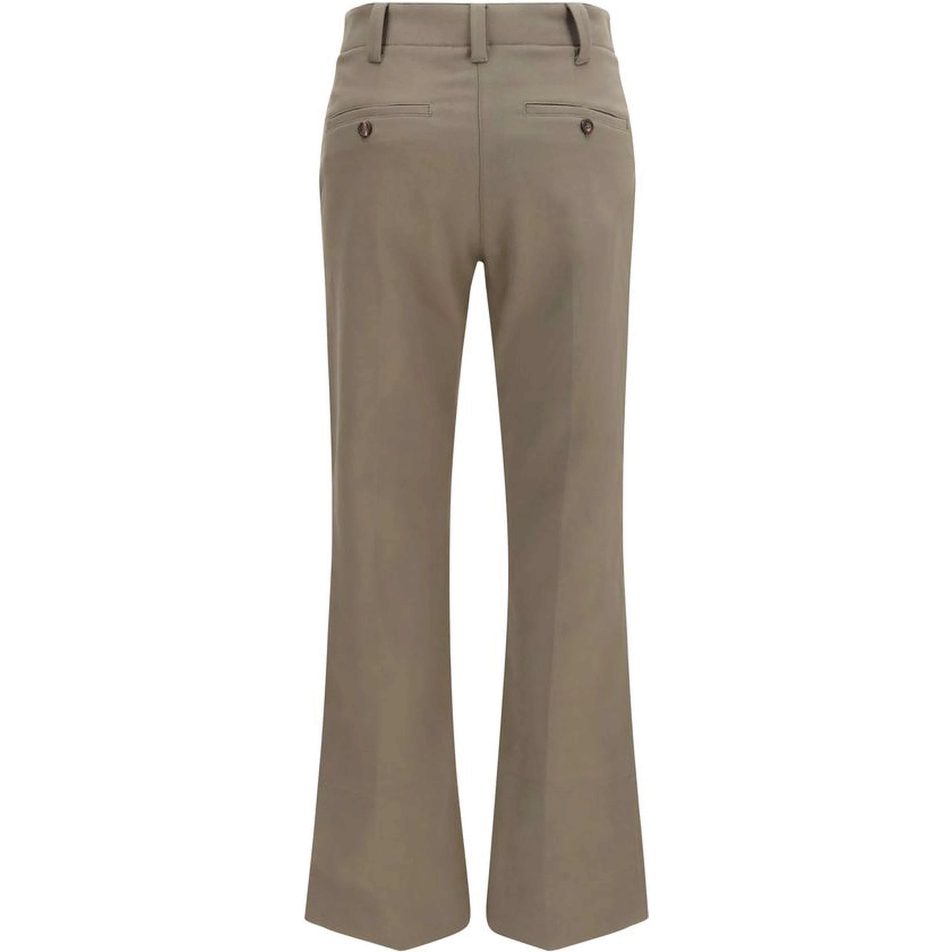 Brown Cotton Flared Pants
