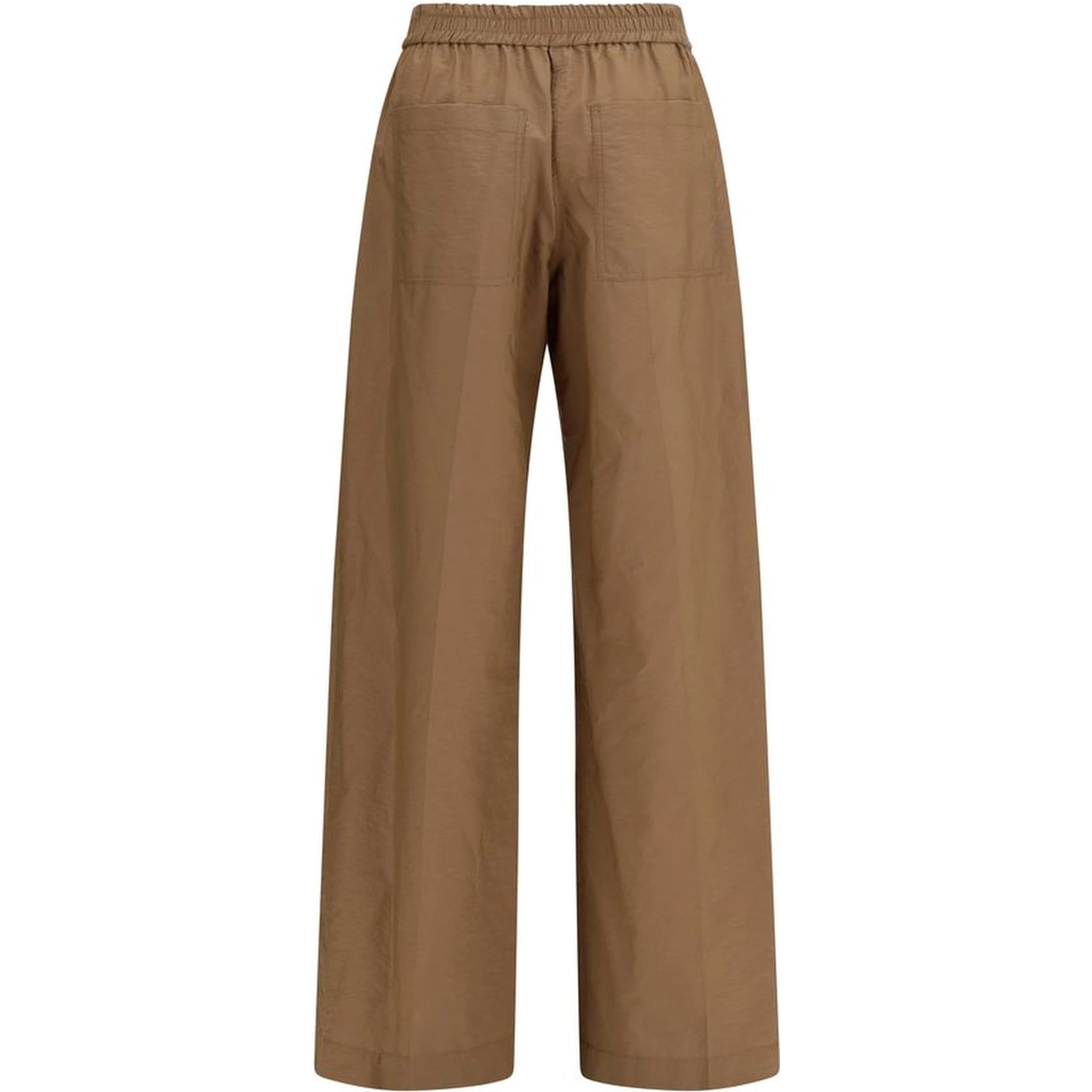 Brown Cotton Casual Pants
