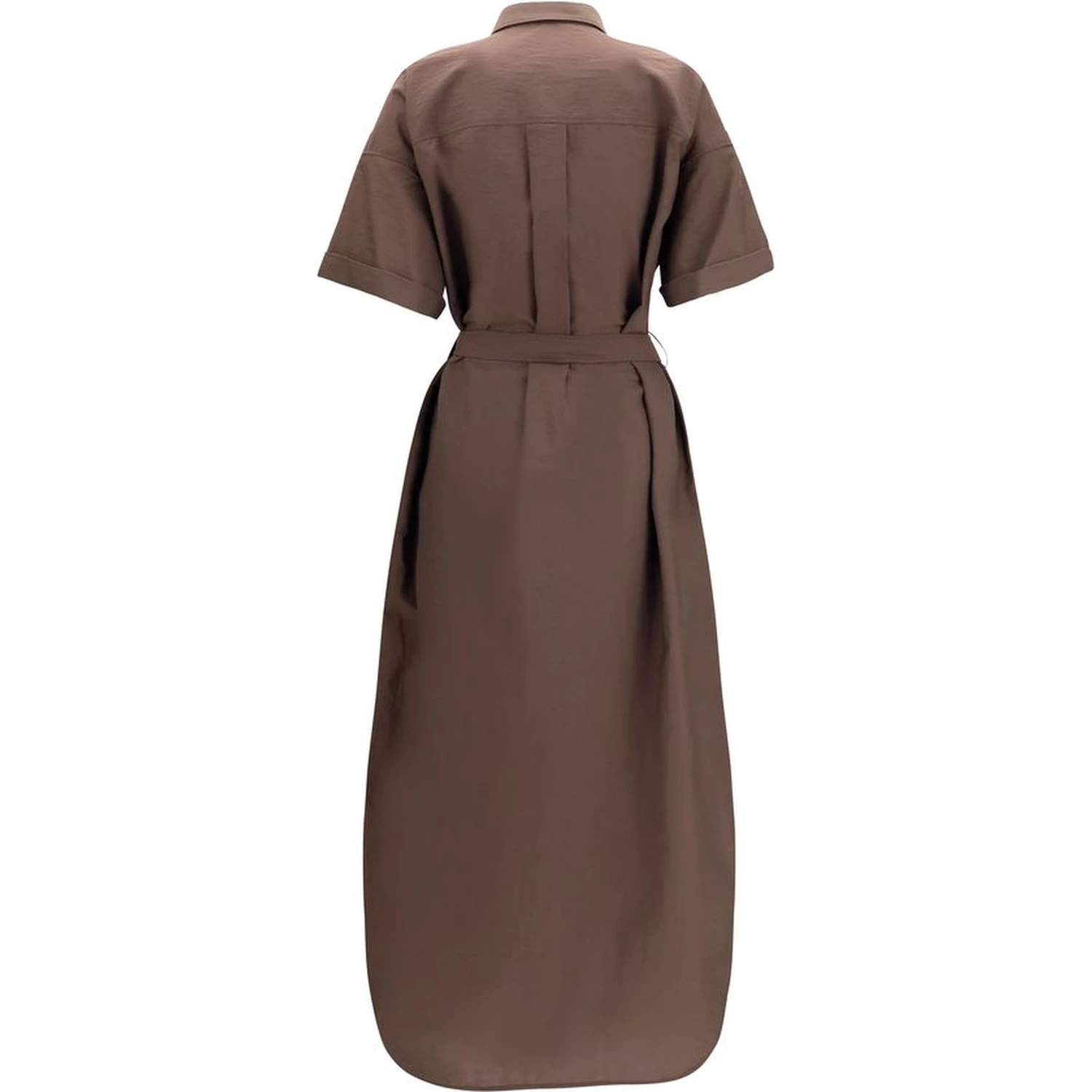 Brown Cotton Casual Dress